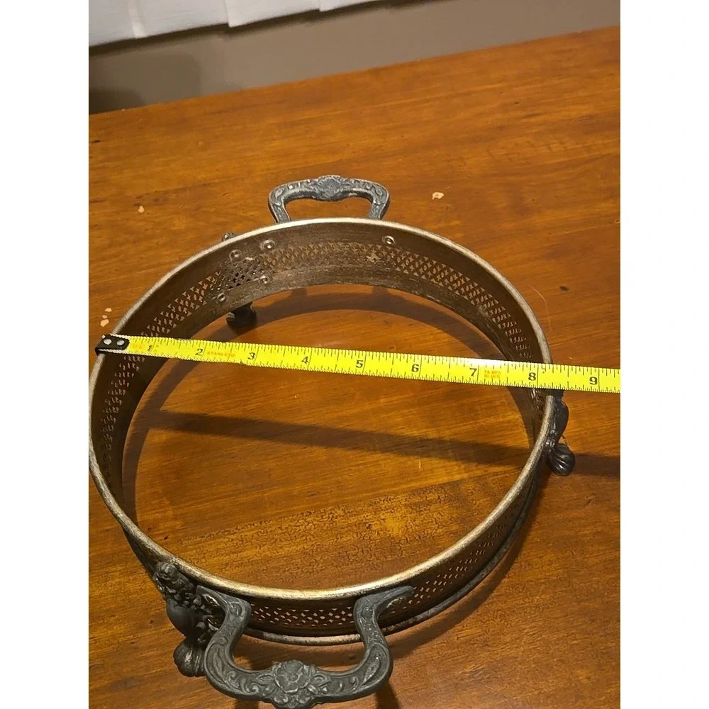 Silver Plate Casserole Dish‎ Holder, 9